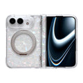 For iPhone Duo Axial Magnetic Shell Pattern Phone Case with 360 Holder