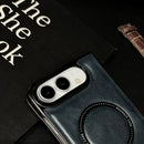 Textured Magnetic Magsafe PU Phone Case, For iPhone Duo