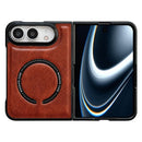 Textured Magnetic Magsafe PU Phone Case, For iPhone Duo