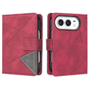 Magnetic Buckle Rhombus Texture Leather Phone Case, For iPhone Duo