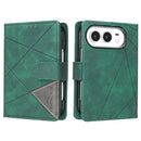 Magnetic Buckle Rhombus Texture Leather Phone Case, For iPhone Duo