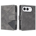 Magnetic Buckle Rhombus Texture Leather Phone Case, For iPhone Duo