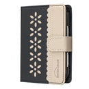 For iPhone Duo Flower Pattern RFID Leather Phone Case