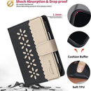 For iPhone Duo Flower Pattern RFID Leather Phone Case