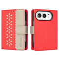 For iPhone Duo Flower Pattern RFID Leather Phone Case