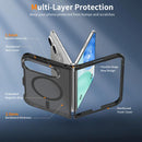 For iPhone Duo Frosted PC Hybrid TPU Magnetic Phone Case