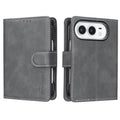 For iPhone Duo Solid Colour Textured RFID Vegan Leather Phone Case