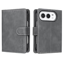 For iPhone Duo Solid Colour Textured RFID Vegan Leather Phone Case