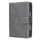 For iPhone Duo Solid Colour Textured RFID Vegan Leather Phone Case