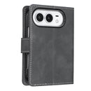 For iPhone Duo Solid Colour Textured RFID Vegan Leather Phone Case