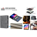 For iPhone Duo Solid Colour Textured RFID Vegan Leather Phone Case