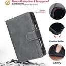 For iPhone Duo Solid Colour Textured RFID Vegan Leather Phone Case
