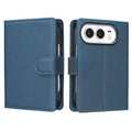 For iPhone Duo Solid Colour Textured RFID Vegan Leather Phone Case