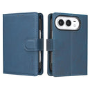 For iPhone Duo Solid Colour Textured RFID Vegan Leather Phone Case