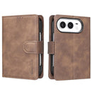 For iPhone Duo Solid Colour Textured RFID Vegan Leather Phone Case