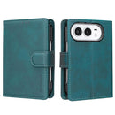 For iPhone Duo Solid Colour Textured RFID Vegan Leather Phone Case