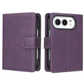For iPhone Duo Solid Colour Textured RFID Vegan Leather Phone Case