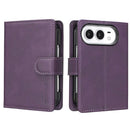 For iPhone Duo Solid Colour Textured RFID Vegan Leather Phone Case