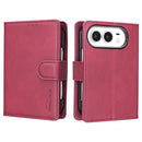 For iPhone Duo Solid Colour Textured RFID Vegan Leather Phone Case