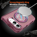 For iPhone Duo Armor-style Hinge Protection Magnetic Ring Holder Phone Case