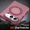 For iPhone Duo Armor-style Hinge Protection Magnetic Ring Holder Phone Case