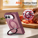 For iPhone Duo Armor-style Hinge Protection Magnetic Ring Holder Phone Case