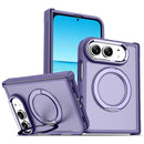 For iPhone Duo Armor-style Hinge Protection Magnetic Ring Holder Phone Case