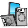 For iPhone Duo Armor-style Hinge Protection Magnetic Ring Holder Phone Case