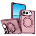 For iPhone Duo Armor-style Hinge Protection Magnetic Ring Holder Phone Case