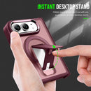 For iPhone Duo Invisible Fold Holder Magnetic Phone Case
