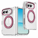 For iPhone Duo Transparent Acrylic Magnetic Rotating Holder Phone Case