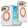For iPhone Duo Transparent Acrylic Magnetic Rotating Holder Phone Case