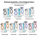 For iPhone Duo Transparent Acrylic Magnetic Rotating Holder Phone Case