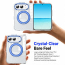 For iPhone Duo Transparent Acrylic Magnetic Rotating Holder Phone Case