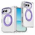 For iPhone Duo Transparent Acrylic Magnetic Rotating Holder Phone Case