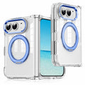 For iPhone Duo Transparent Acrylic Magnetic Rotating Holder Phone Case