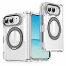 For iPhone Duo Transparent Acrylic Magnetic Rotating Holder Phone Case