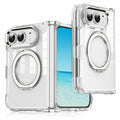For iPhone Duo Transparent Acrylic Magnetic Rotating Holder Phone Case