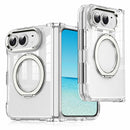 For iPhone Duo Transparent Acrylic Magnetic Rotating Holder Phone Case