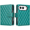 Diamond Lattice Wallet Flip Leather Phone Case, For iPhone Duo