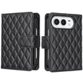 Diamond Lattice Wallet Flip Leather Phone Case, For iPhone Duo