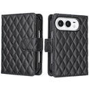 Diamond Lattice Wallet Flip Leather Phone Case, For iPhone Duo