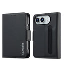 For iPhone Duo Textured PU Phone Case with Pen Slot