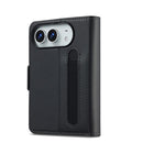 For iPhone Duo Textured PU Phone Case with Pen Slot