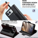For iPhone Duo Textured PU Phone Case with Pen Slot