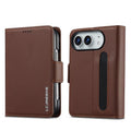 For iPhone Duo Textured PU Phone Case with Pen Slot