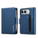 For iPhone Duo Textured PU Phone Case with Pen Slot