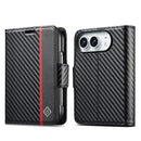 For iPhone Duo Carbon Fiber Leather Phone Case