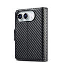 For iPhone Duo Carbon Fiber Leather Phone Case