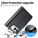 For iPhone Duo Carbon Fiber Leather Phone Case